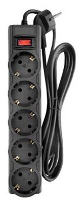 Сетевой фильтр CBR 5 Sockets 3m CSF 2505-3.0 Black CB