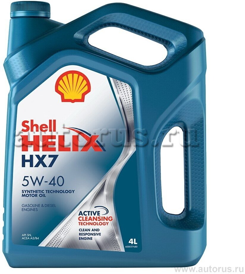 Масло моторное shell helix hx7 sn+ 5w-40 полусинтетическое 4 л 550051497