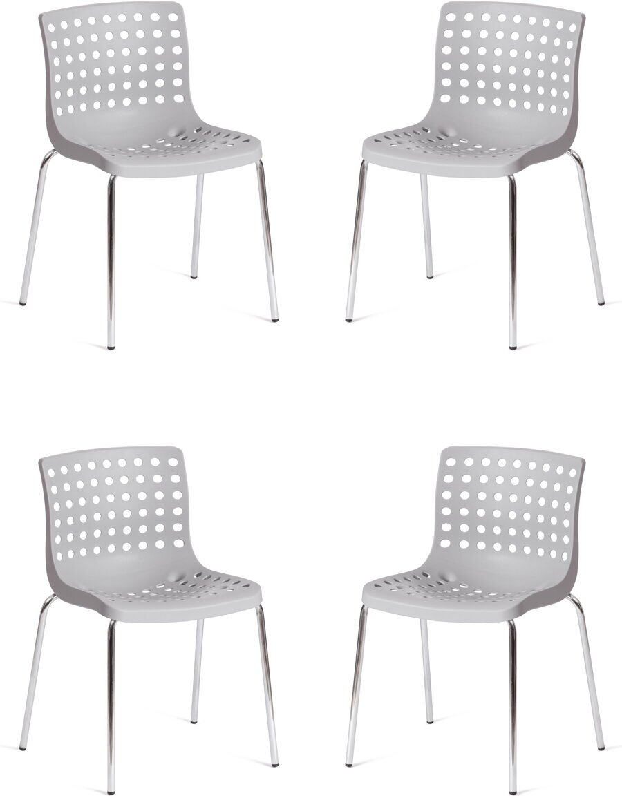 Комплект стульев TetChair SKALBERG (mod. C-084-A) IKEA, 4 шт., для кухни пластиковый на балкон, серый