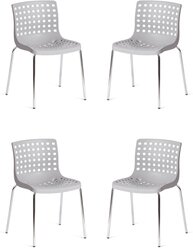 Комплект стульев TetChair SKALBERG (mod. C-084-A) IKEA, 4 шт., для кухни пластиковый на балкон, серый