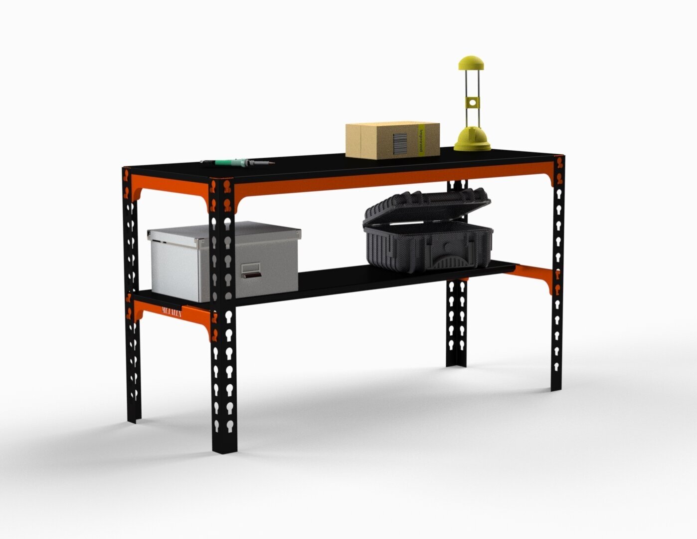 Стол металлический Metalex 750х1000х600 оранжево-чёрный