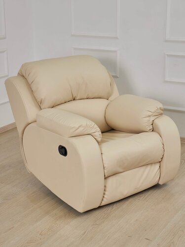 Изображение товара Кресло-реклайнер LiyonMebel "Беж", механическое, искусственная кожа, бежевый цвет