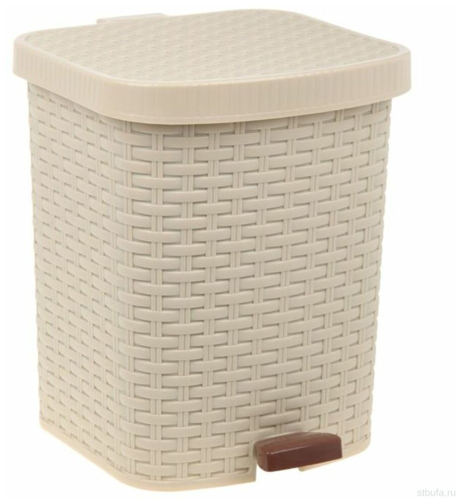 фото Полимербыт Контейнер для мусора с педалью «Артлайн», 8 л, цвет микс