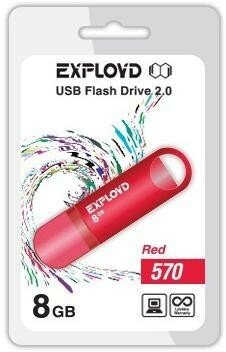 USB флэш-накопитель (EXPLOYD 8GB-570-красный [EX-8GB-570-Red])