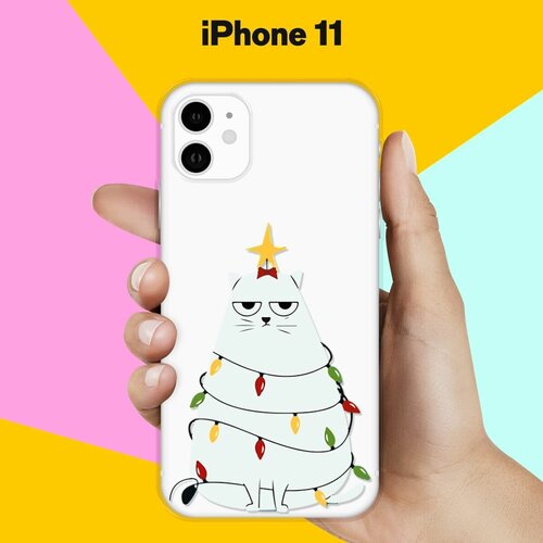 Силиконовый чехол новогодний Ёлка-Кот на Apple iPhone 11 силиконовый чехол новогодний елка пёс на apple iphone 11