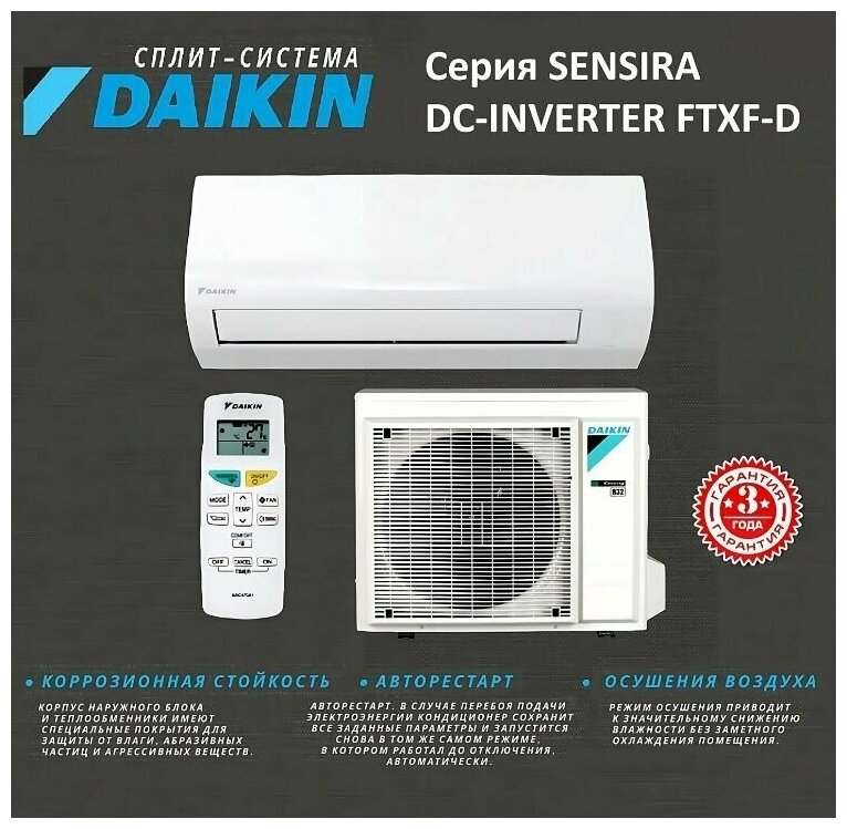 Настенная сплит-система Daikin FTXF20D/RXF20D - фотография № 3