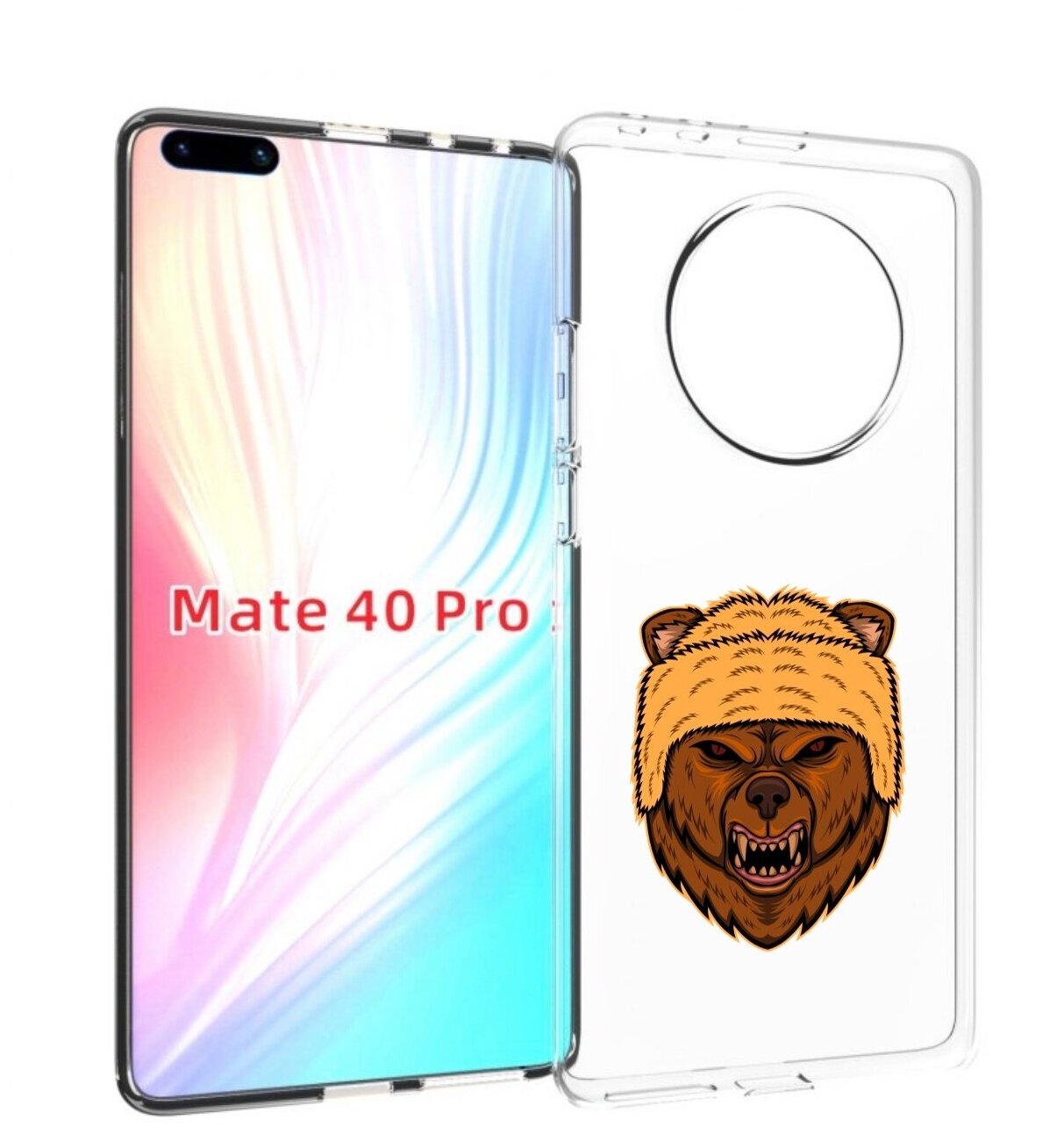 Чехол MyPads Медведь-в-шапке для Huawei Mate 40 Pro (NOH-NX9) задняя-панель-накладка-бампер