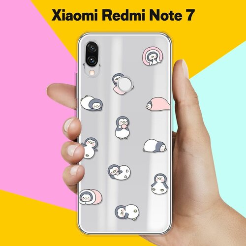 Силиконовый чехол Узор из пингвинов на Xiaomi Redmi Note 7 силиконовый чехол узор из пингвинов на xiaomi redmi note 8t