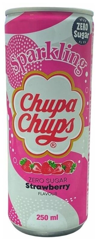 Напиток газированный Chupa Chups (Чупа Чупс) Клубника Zero 0,25 л х 12 банок