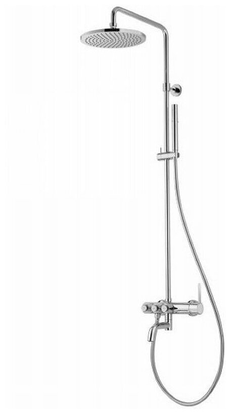 ECO-CVD-01 Душевая стойка со смесителем для ванны, верхний душ диаметр 25,5 см, ручной душ двухфункциональный, хром