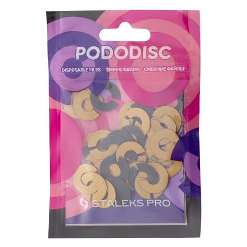 фото Staleks pro, набор сменных файлов- колец для педикюрного диска pododisc s (100 грит), 50 шт