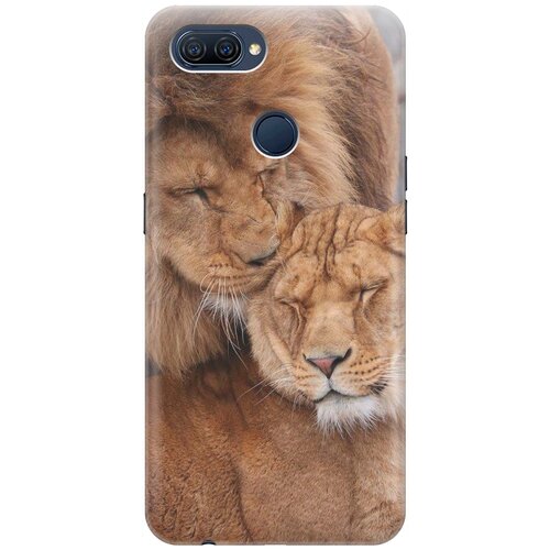 фото Ультратонкий силиконовый чехол-накладка для oppo a12 / a7 / a5s с принтом "милые львы" gosso