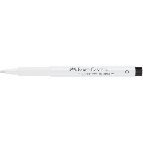 Комплект 10 шт, Ручка капиллярная Faber-Castell Pitt Artist Pen Calligraphy цвет 101 белый, С=2.5мм, пишущий узел каллиграфический