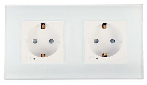 фото Умная встраиваемая розетка HIPER, Wi-Fi, 2 модуля, 10 А, 2500 Вт