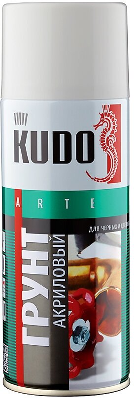 Грунт акриловый аэрозольный Kudo KU-2102, 520 мл, красно-коричневый