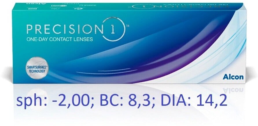 Контактные линзы Alcon Precision1 D 14.2, 30 шт., R 8,3, D -2