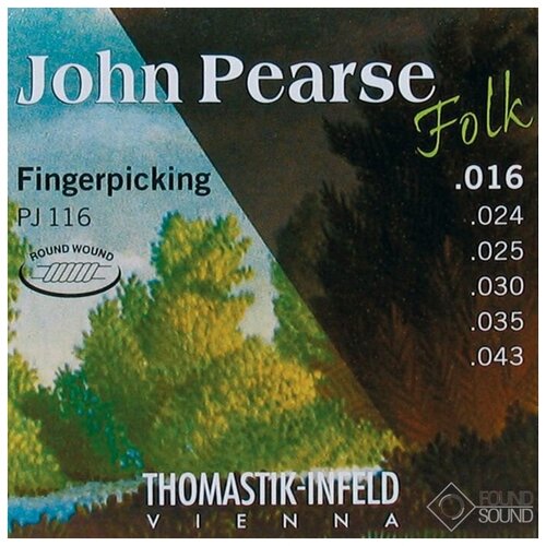 John Pearse Комплект струн для акустической гитары, нейлон, 016-043, Thomastik комплект струн для акустической гитары thomastik pj116 john pearse