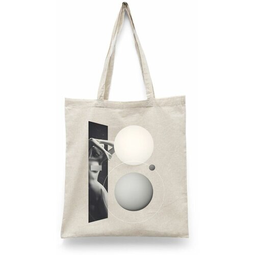 фото Сумка-шоппер унисекс каждому своё "абстракция/минимализм/арт" черная