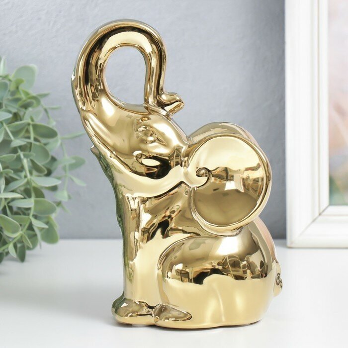 Сувенир керамика "Слон" золото 20х12х9 см 7812395