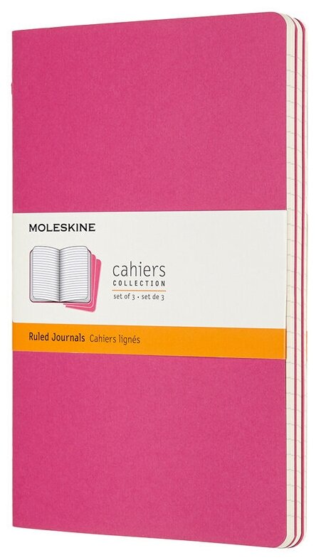 Блокнот Moleskine CAHIER JOURNAL CH016D17 Large 130х210мм обложка картон 80стр. линейка розовый неон