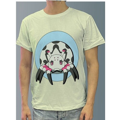 фото Футболка мужская белая молочный оттенок из хлопка с dtf рисунком аниме да, я паук, и что - 1079 будь на стиле