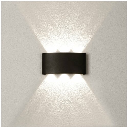 MorningLight Светильник светодиодный Настенный бра для дома квартиры Ночник Уличный светильник LED 6 ламп черный 3000К