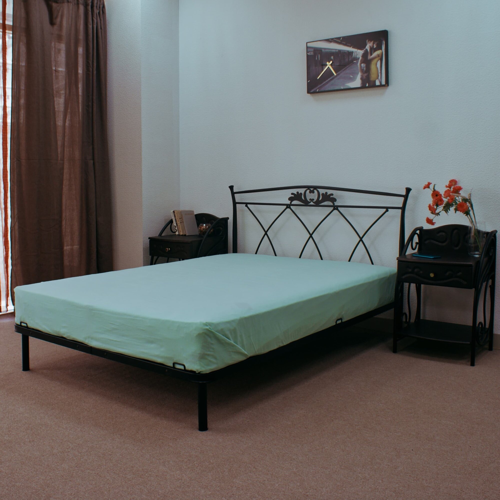 Кровать двуспальная Элеонора Поллет 140*200 см железная прочная черная