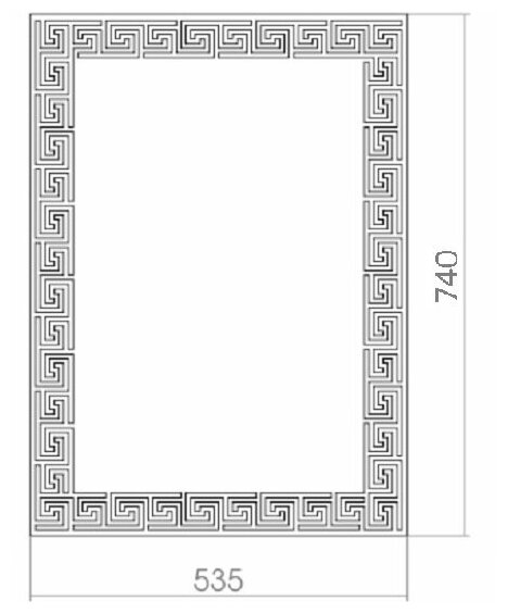Зеркало Loranto Каир 535x740, пескоструйный рисунок - фотография № 2