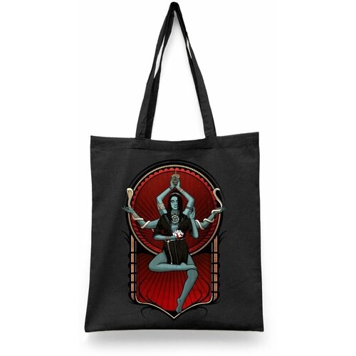 фото Сумка-шоппер унисекс каждому своё "кали/зов тьмы" черная