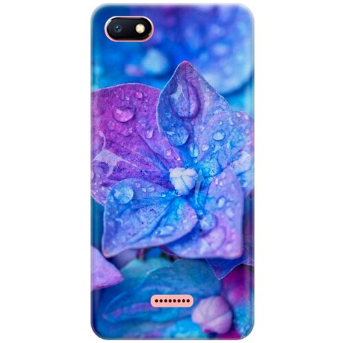 фото Ультратонкий силиконовый чехол-накладка для xiaomi redmi 6a с принтом "голубой цветочек" gosso