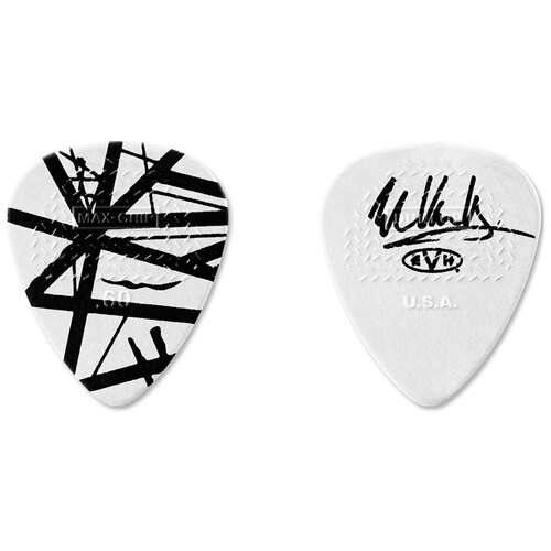 EVHR03 EVH White With Black Stripes Медиаторы 24шт, толщина 0.60мм, Dunlop