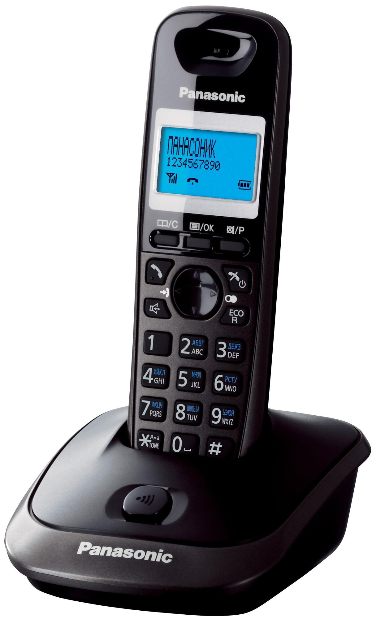 Телефон PANASONIC KX-TG2521RUT, DECT (тёмно-серый)