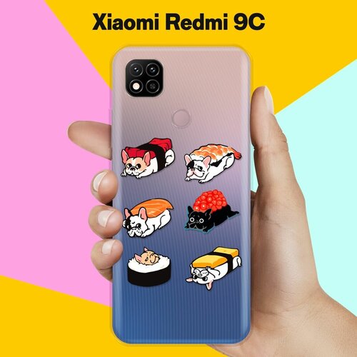 Силиконовый чехол Суши-собачки на Xiaomi Redmi 9C силиконовый чехол суши собачки на xiaomi redmi note 8 pro