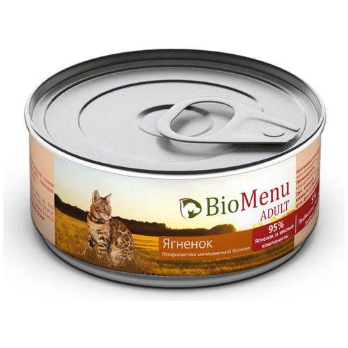 BioMenu Adult консервы для кошек с ягненком (0.1 кг) шт. (14 штук)