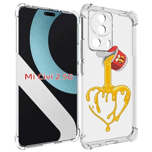 Чехол MyPads медовое сердце для Xiaomi Civi 2 задняя-панель-накладка-бампер чехол mypads сердце в клетке для xiaomi civi 2 задняя панель накладка бампер