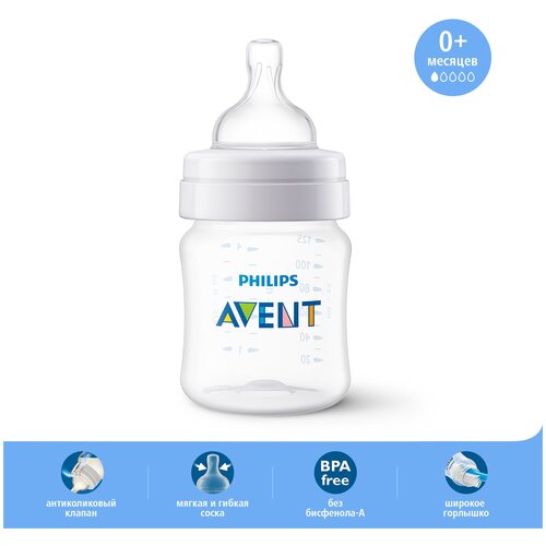 фото Бутылочка для кормления philips avent, anti-colic, 125мл, 1шт pp