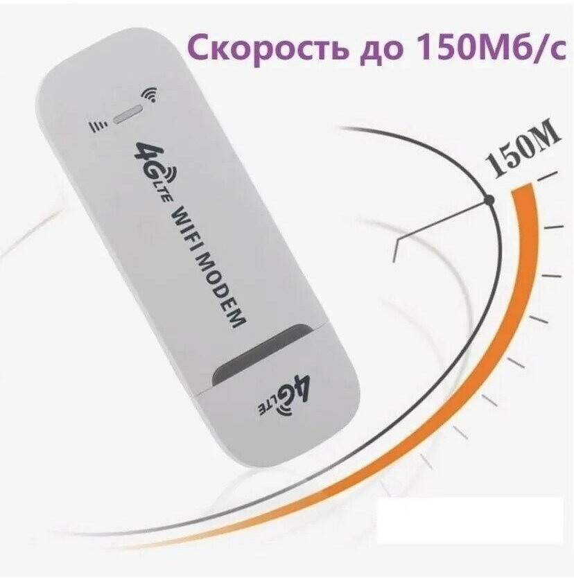 Модем 4g lte модем usb модем интерфейс подключения USB поддержка сетей 4G исполнение внешнее белый