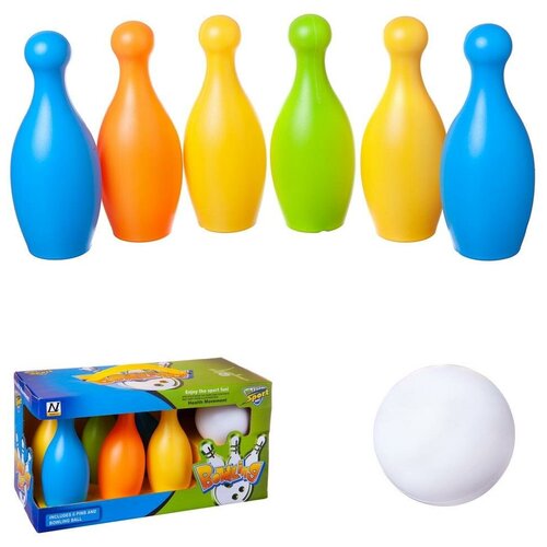 фото Игровой набор junfa боулинг с 6 кеглями и шаром в коробке junfa toys