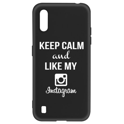 фото Чехол-накладка krutoff silicone case instagram для samsung galaxy a01/m01 (a015/m015) черный krutoff group