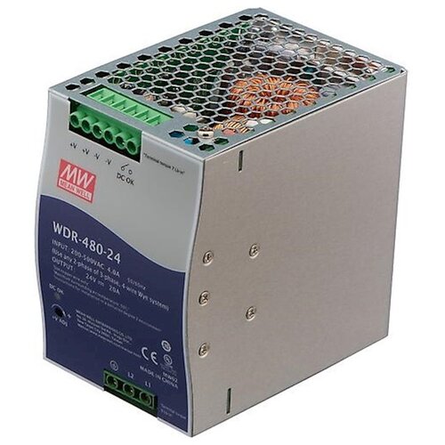 wdr 120 24 mean well источник питания 24в 5а 120вт Источник питания AC/DC Mean Well WDR-480-24