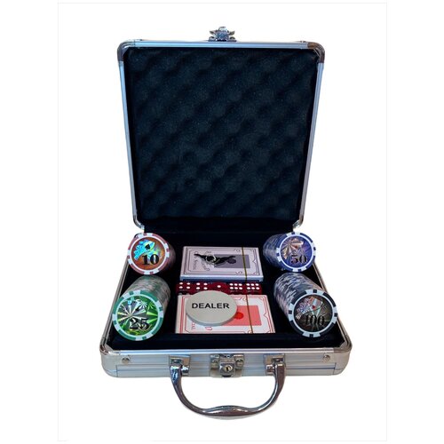 Покерный набор Royal Flash, 100 фишек 11,5 г с номиналом в чемодане + сукно в подарок покерный набор nuts 100 фишек 11 5 г с номиналом в чемодане сукно китай