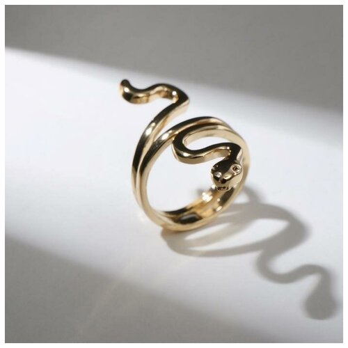 Кольцо, золотой кольцо змея ребристая цвет золото безразмерное