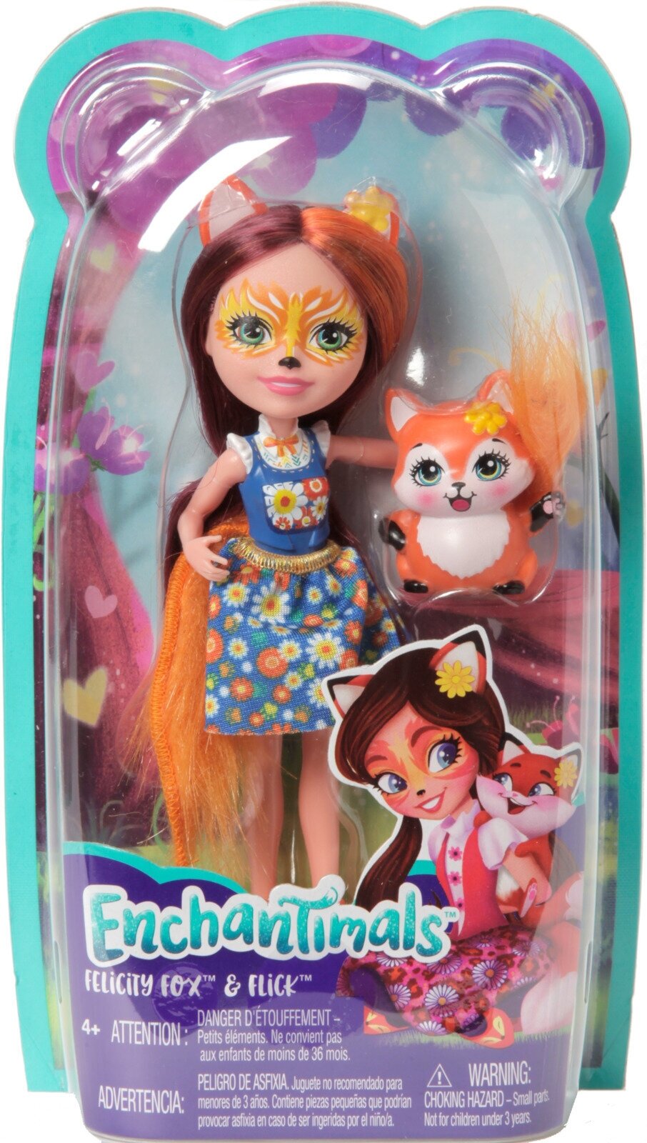 Кукла Mattel Enchantimals, DVH87, FXM71 с питомцем, Фелисити Лис и Флик