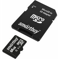 Карта памяти Smartbuy micro SDHC 64GB Class 10 UHS-1 (с адаптером SD)