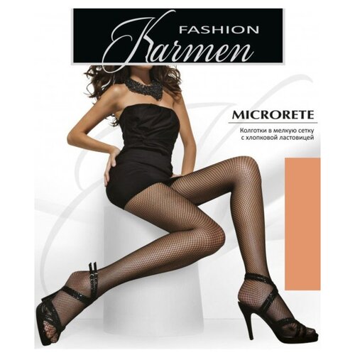Колготки  Karmen Microrete, в сетку, размер 3, оранжевый