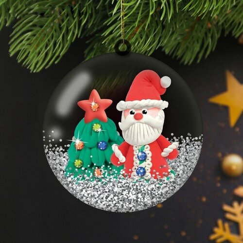 Новогодний набор для творчества. Сказка в шаре «Новый год! Дед Мороз» с массой для лепки printio слюнявчик санта дед мороз в снежном шаре