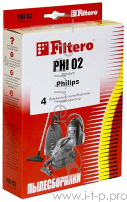 Пылесборники FILTERO PHI 02 Standard, двухслойные, 4 шт., для пылесосов PHILIPS - фото №11