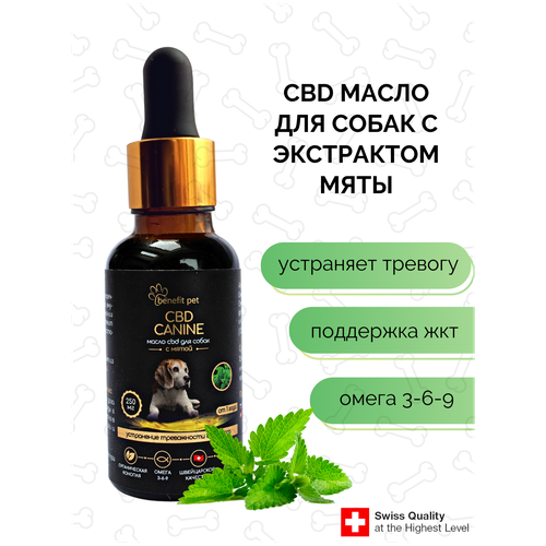 Масло конопляное CBD для собак с мятой 30 мл