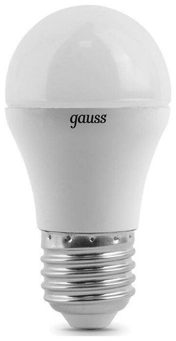 Светодиодная лампа Gauss Black 6.5W эквивалент 60W 4100K 550Лм E27 шар (комплект из 5 шт)