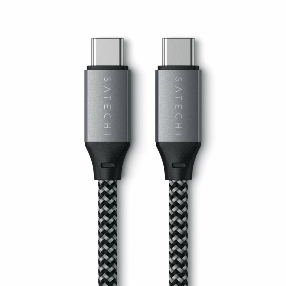 Кабель Satechi 100W USB-C to USB-C (0.25м) для зарядки и передачи данных, Серый, ST-TCC10M - фото №6